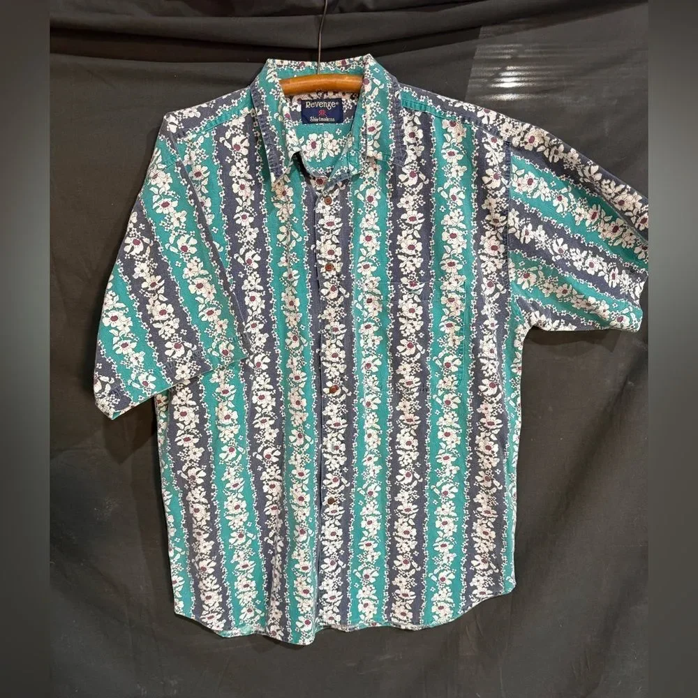 Vintage (Heavy Cotton) Men's Floral Button Down Shirt